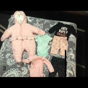 Assorted 0-3 month baby clothes